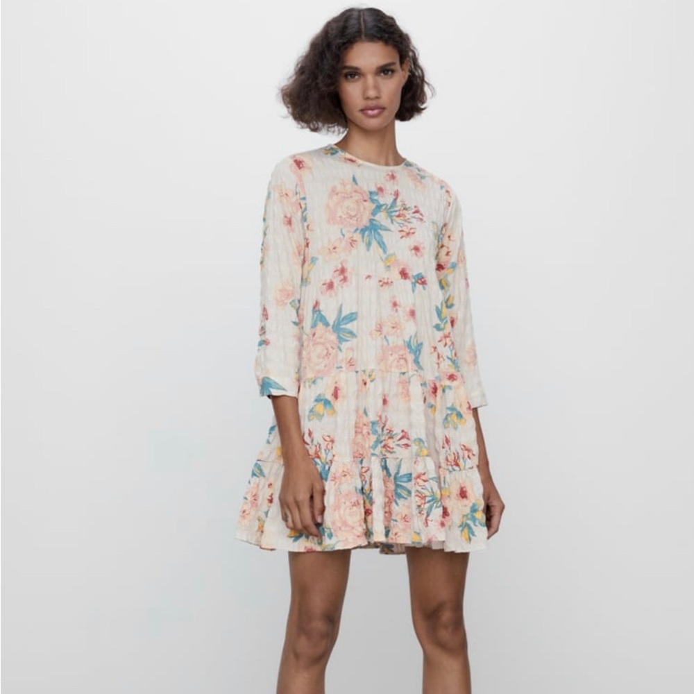 Zara floral Sharon babydoll dress in small